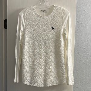 Abercrombie Kids White Lace Long Sleeve Tee